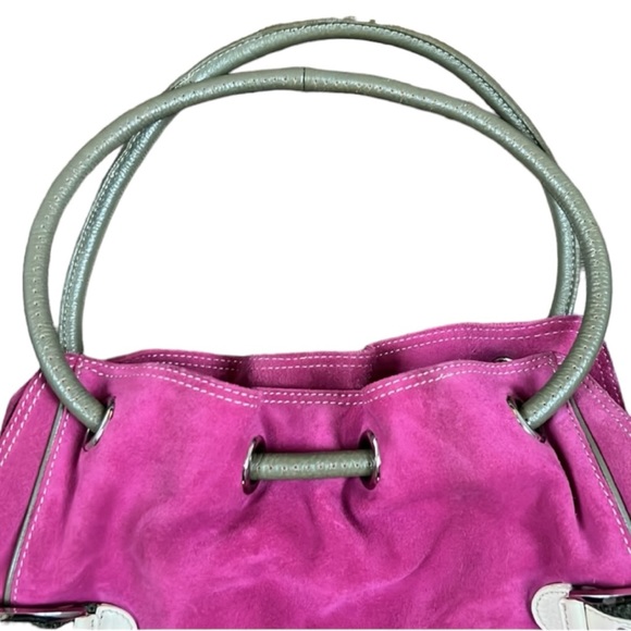 Cole Haan 🍓Berry Pink Suede Leather Deconstructed Relaxed Tote! - Picture 2 of 8